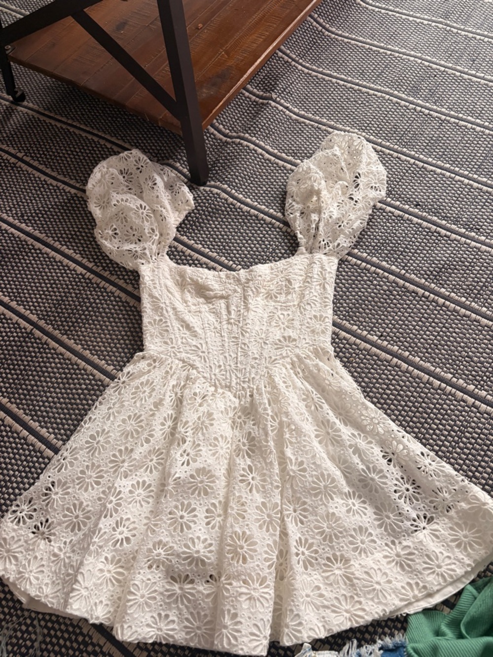 Bardot White Eyelet Mini Dress